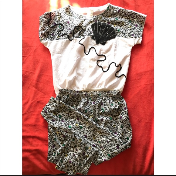 80s/90s Vintage Set Duo⭕️Florida Style Top & Pants - Picture 2 of 8